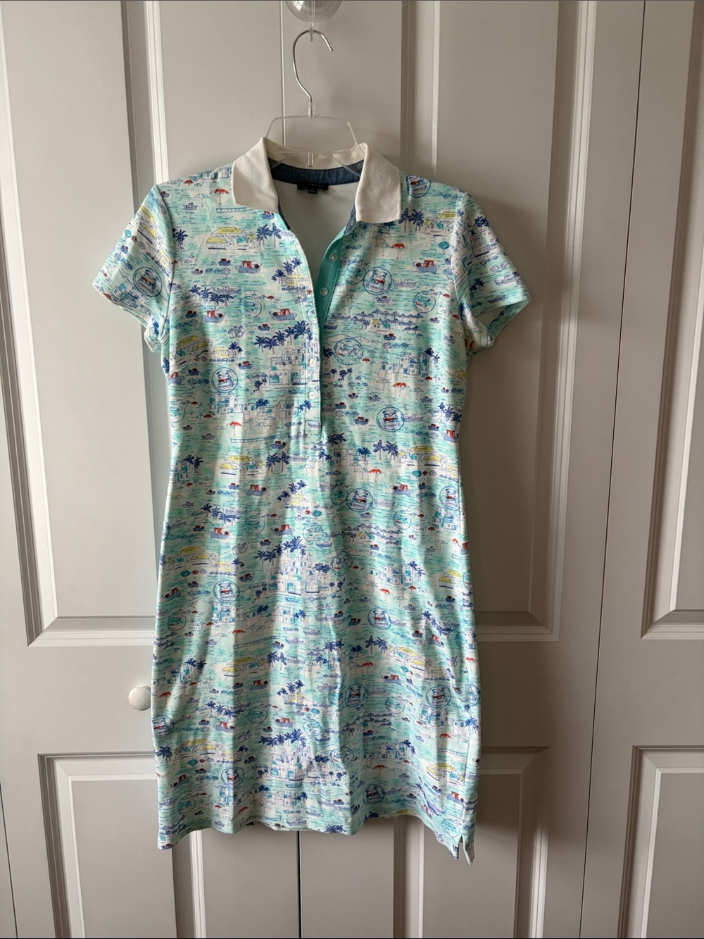 Talbots Polo Sheath Tropical Golf Tennis Dress Size Small Preppy